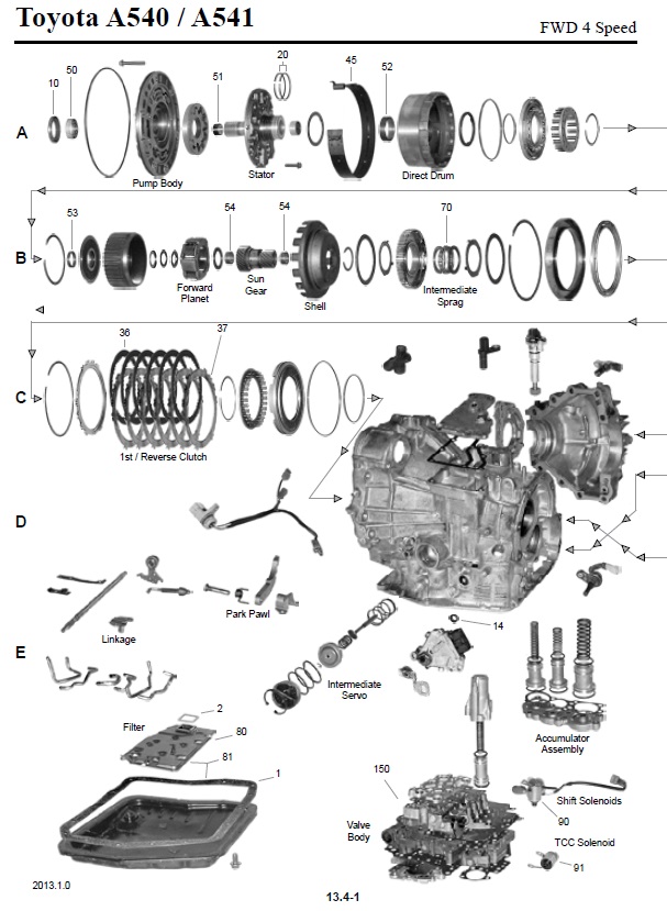 Manual de reparación de la transmisión Toyota A540 y A541 MECANICA INFO